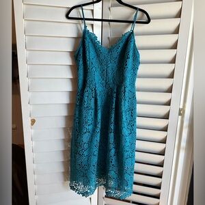 ASTR The Label Green Turquoise Lace Detailed Dress